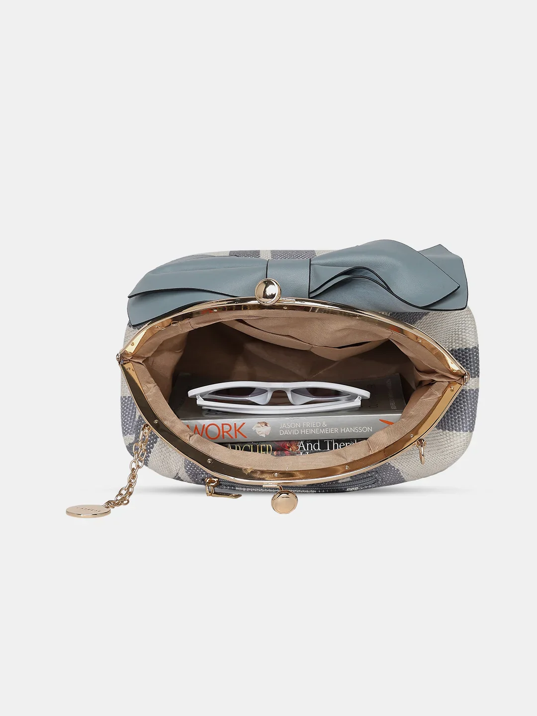 Caprese Alessia Large Light Blue Satchel Bag - Image 9