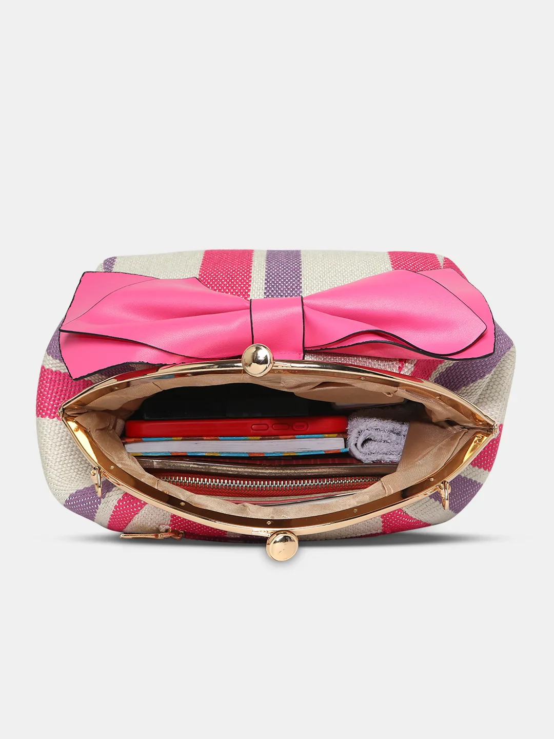 Caprese Alessia Large Pink Satchel Bag - Image 10