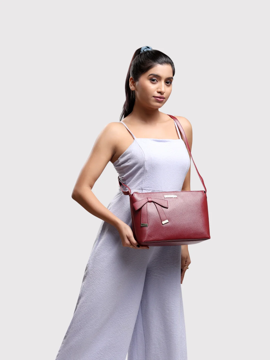 Caprese Alexandria Medium Maroon Sling Bag - Image 3