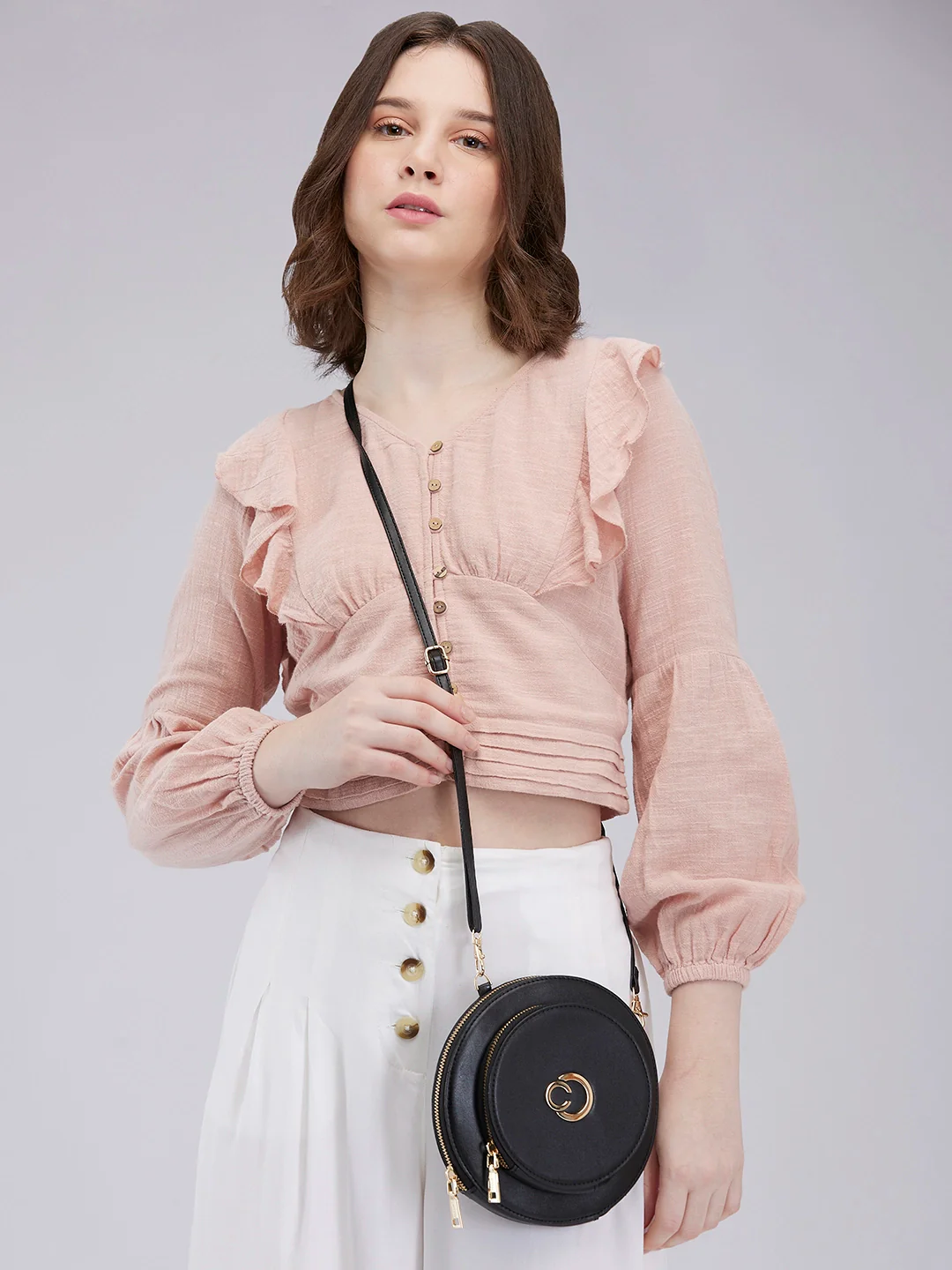 Caprese Alfie Small Black Sling Bag - Image 12