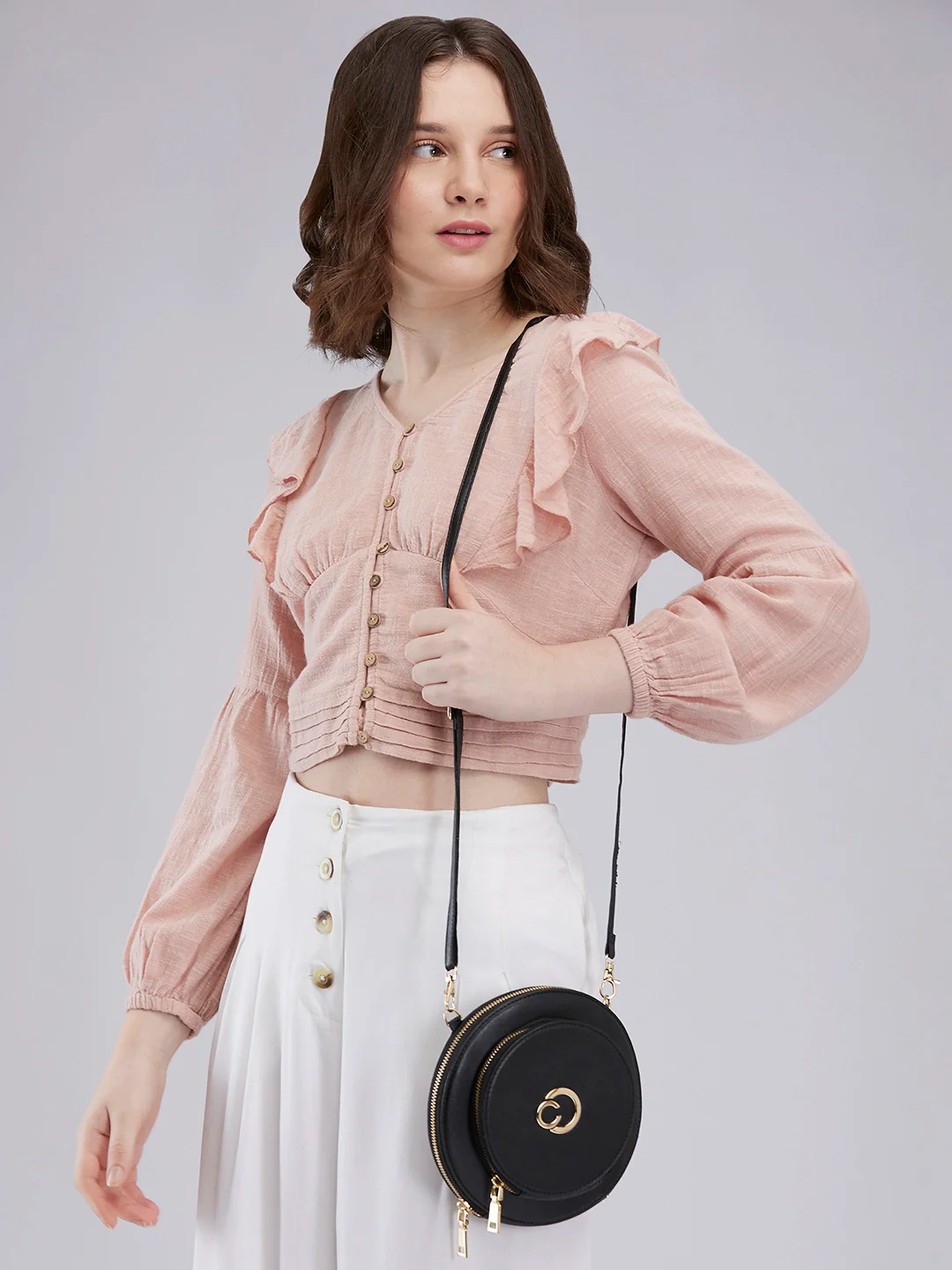 Caprese Alfie Small Black Sling Bag - Image 13