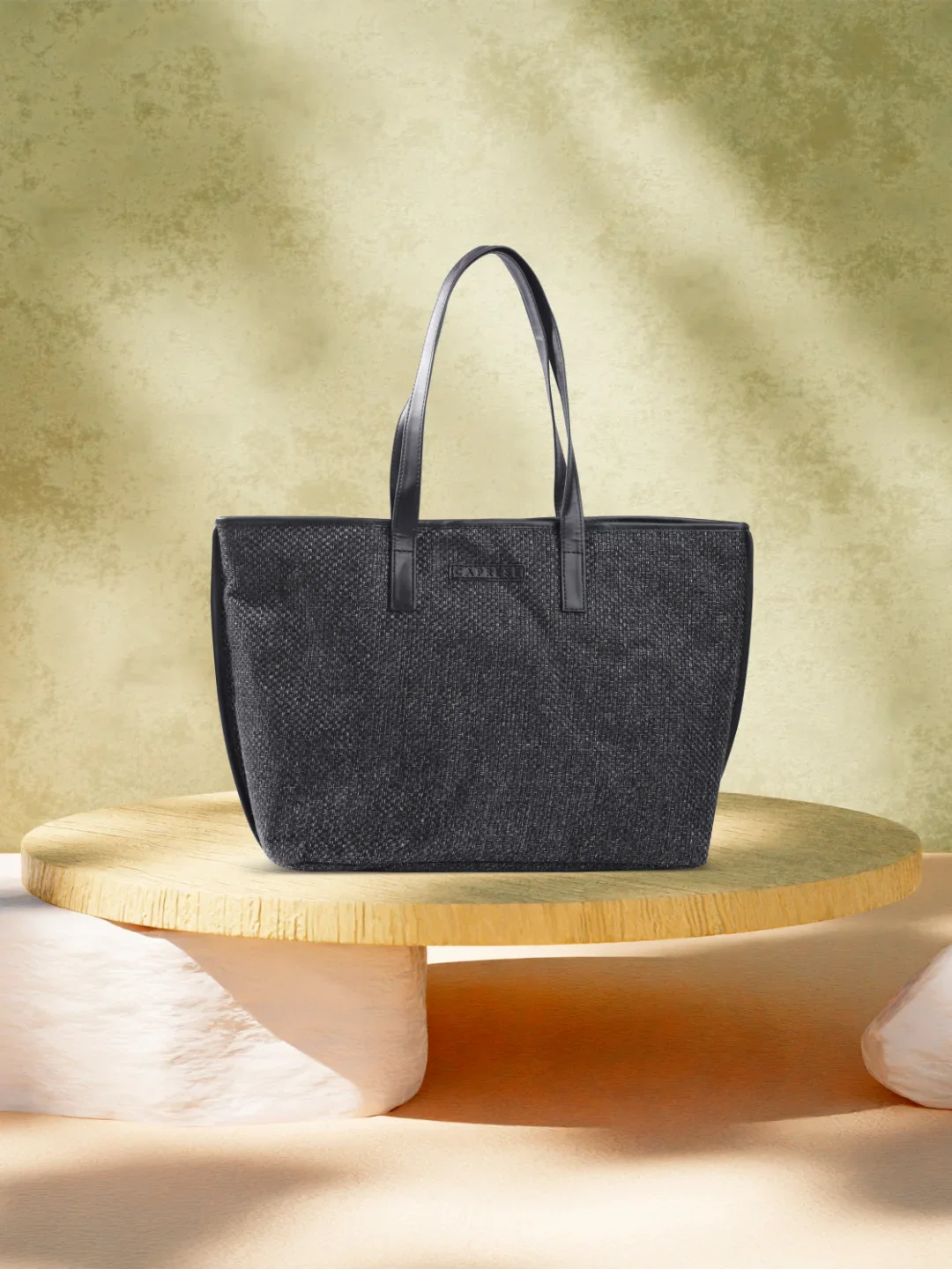 Caprese Alicia Large Black Tote Bag