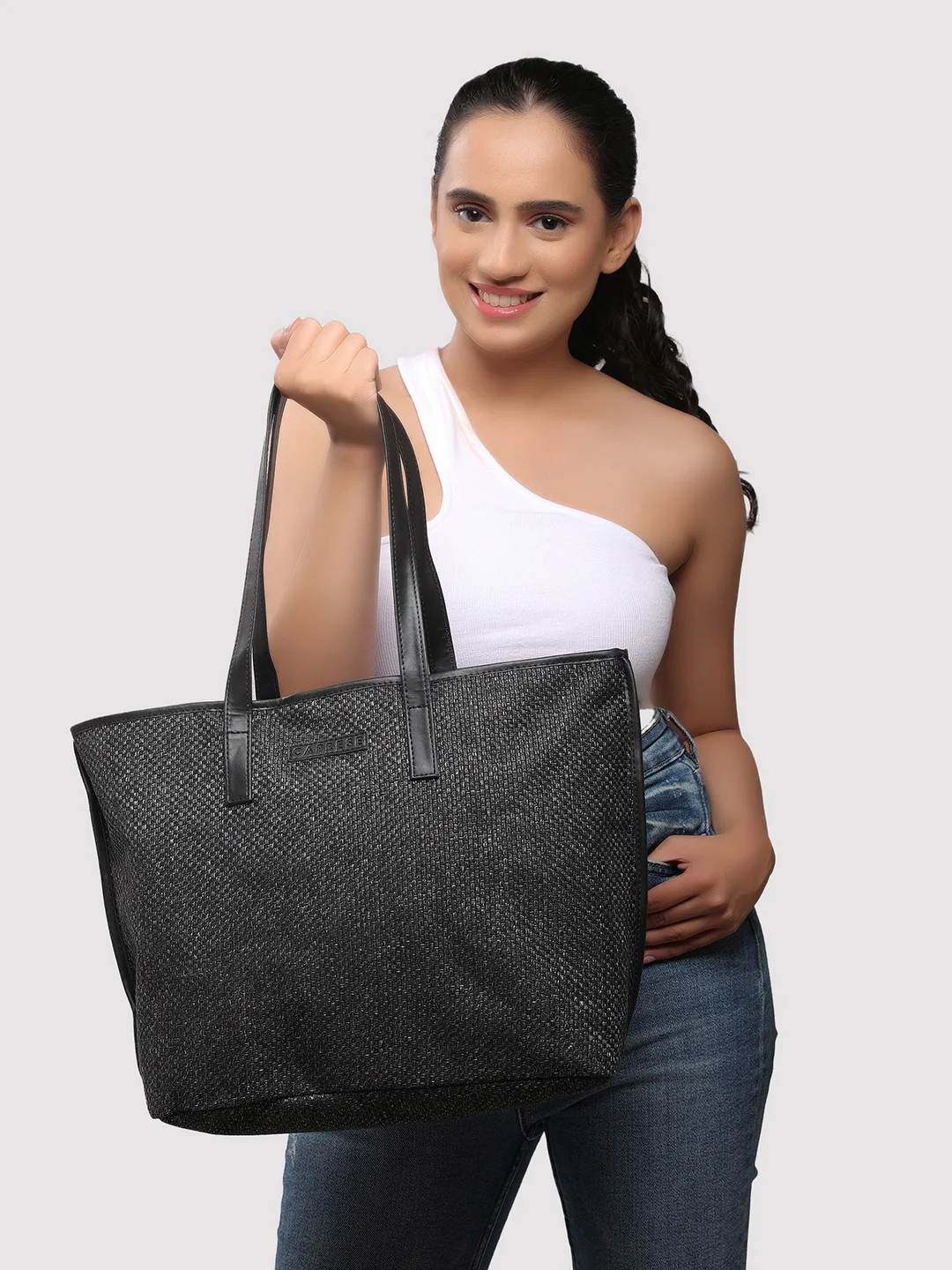 Caprese Alicia Large Black Tote Bag - Image 12