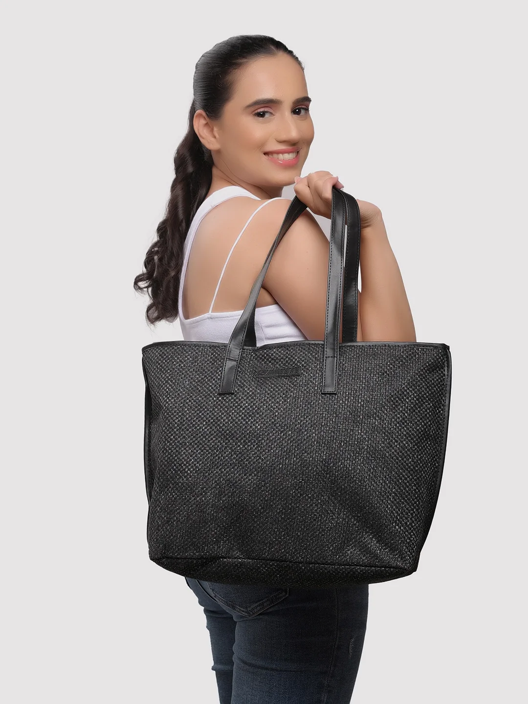 Caprese Alicia Large Black Tote Bag - Image 13