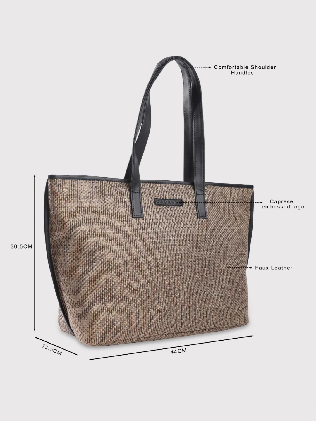 Caprese Alicia Large Beige Tote Bag - Image 3