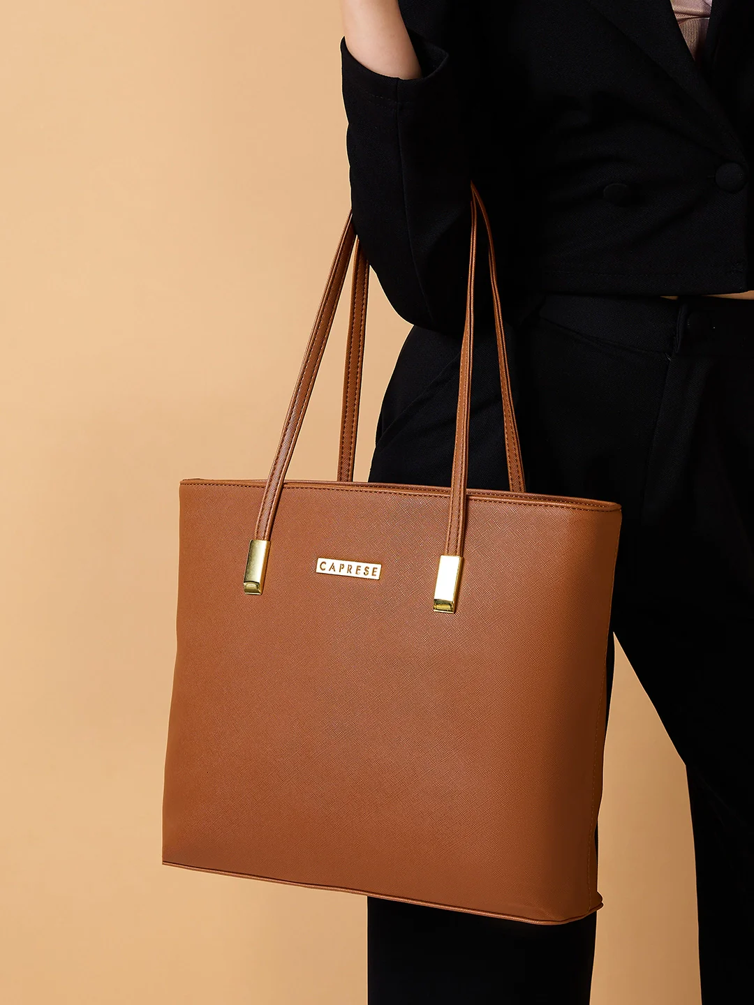 Caprese Alicie Medium Tan Tote Bag - Image 8