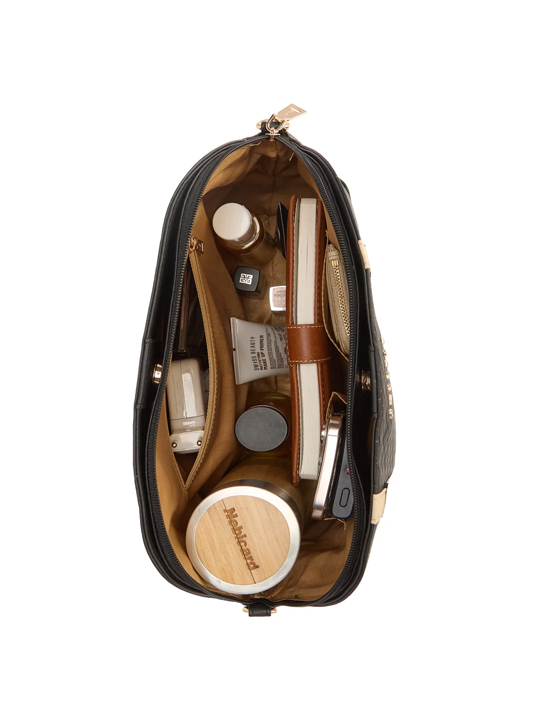 Caprese Alpine Medium Black Satchel Bag - Image 8