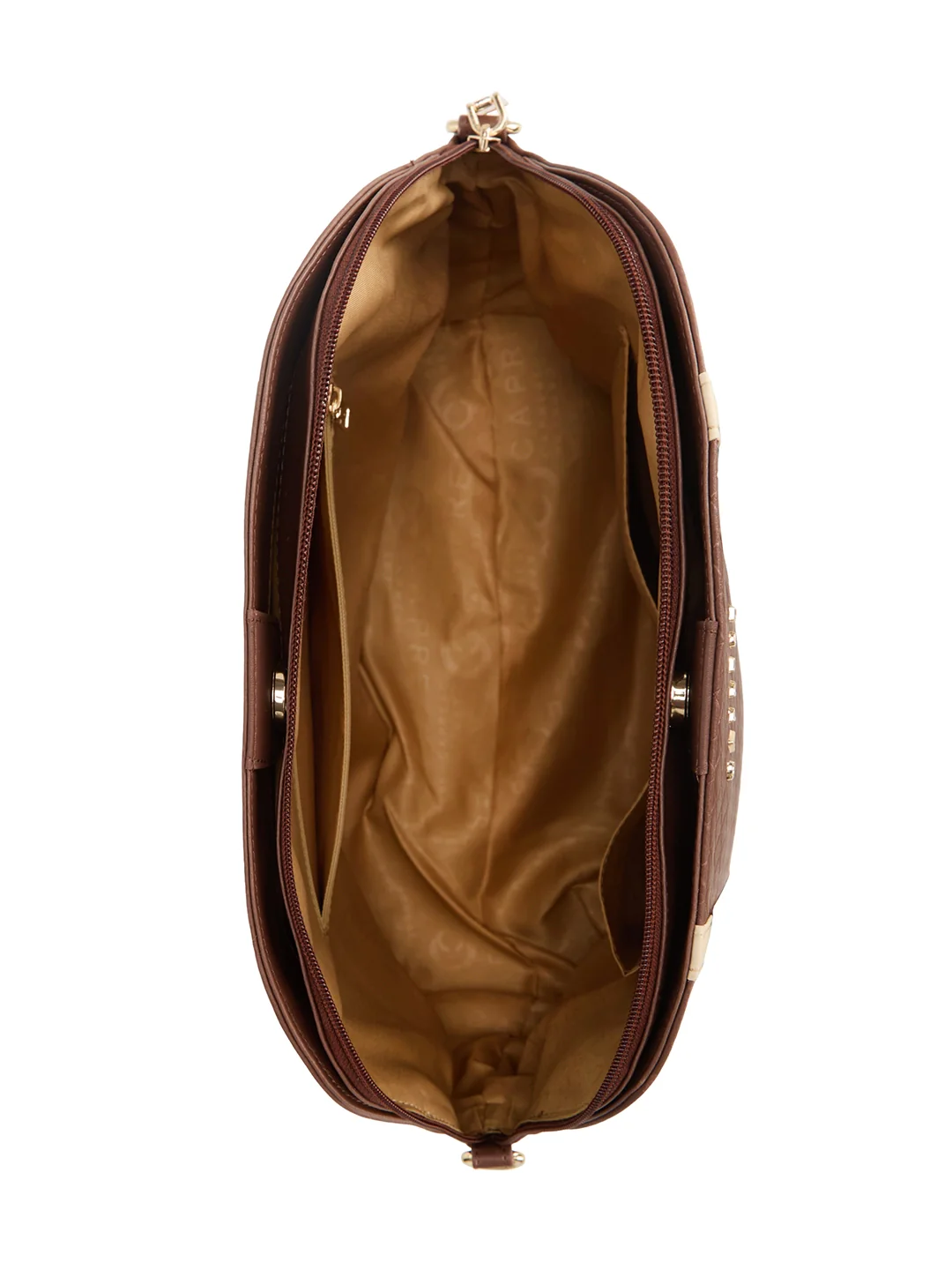 Caprese Alpine Medium Chocolate Brown Satchel Bag - Image 7