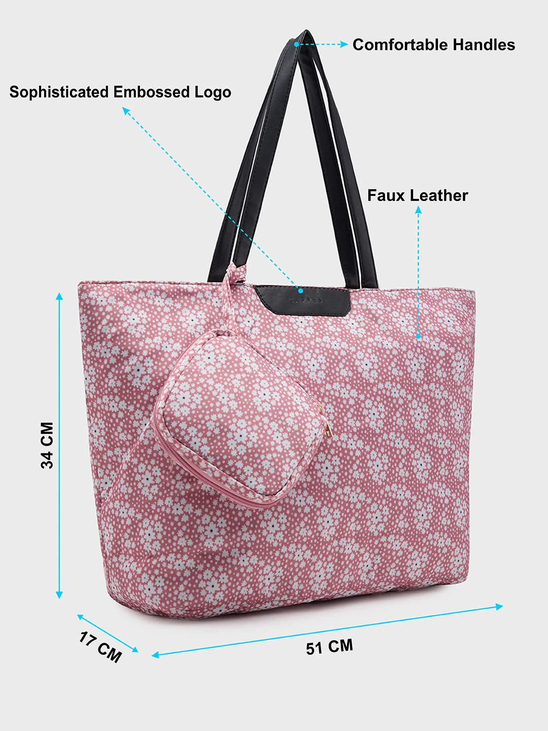 Caprese Alyssa Large Blush Tote Bag - Image 7