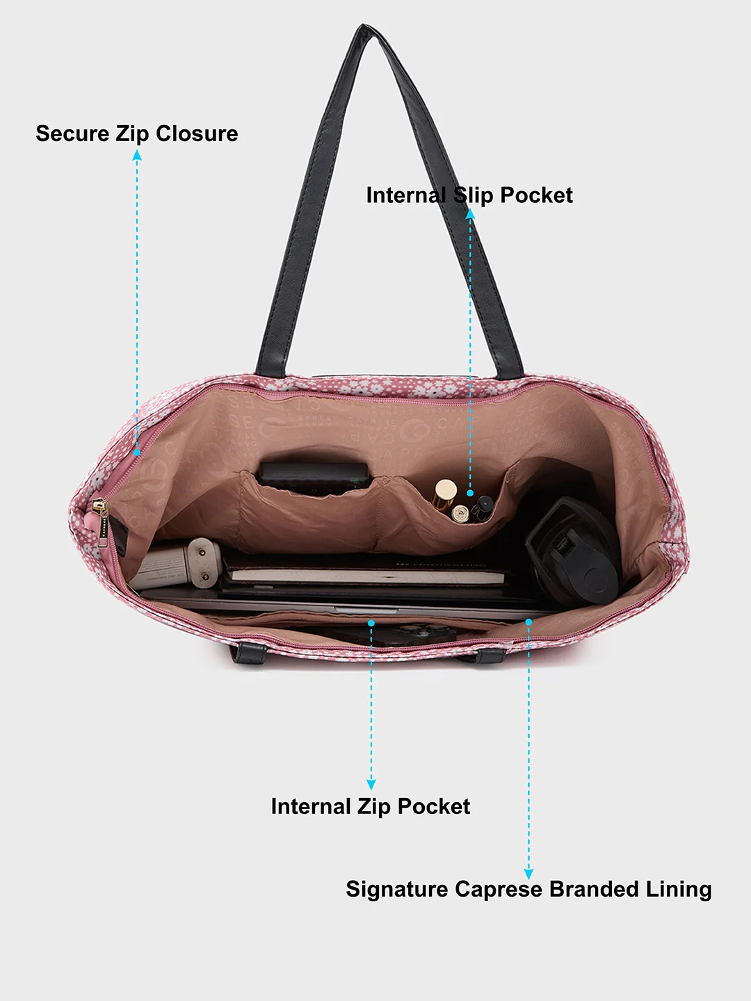 Caprese Alyssa Large Blush Tote Bag - Image 8
