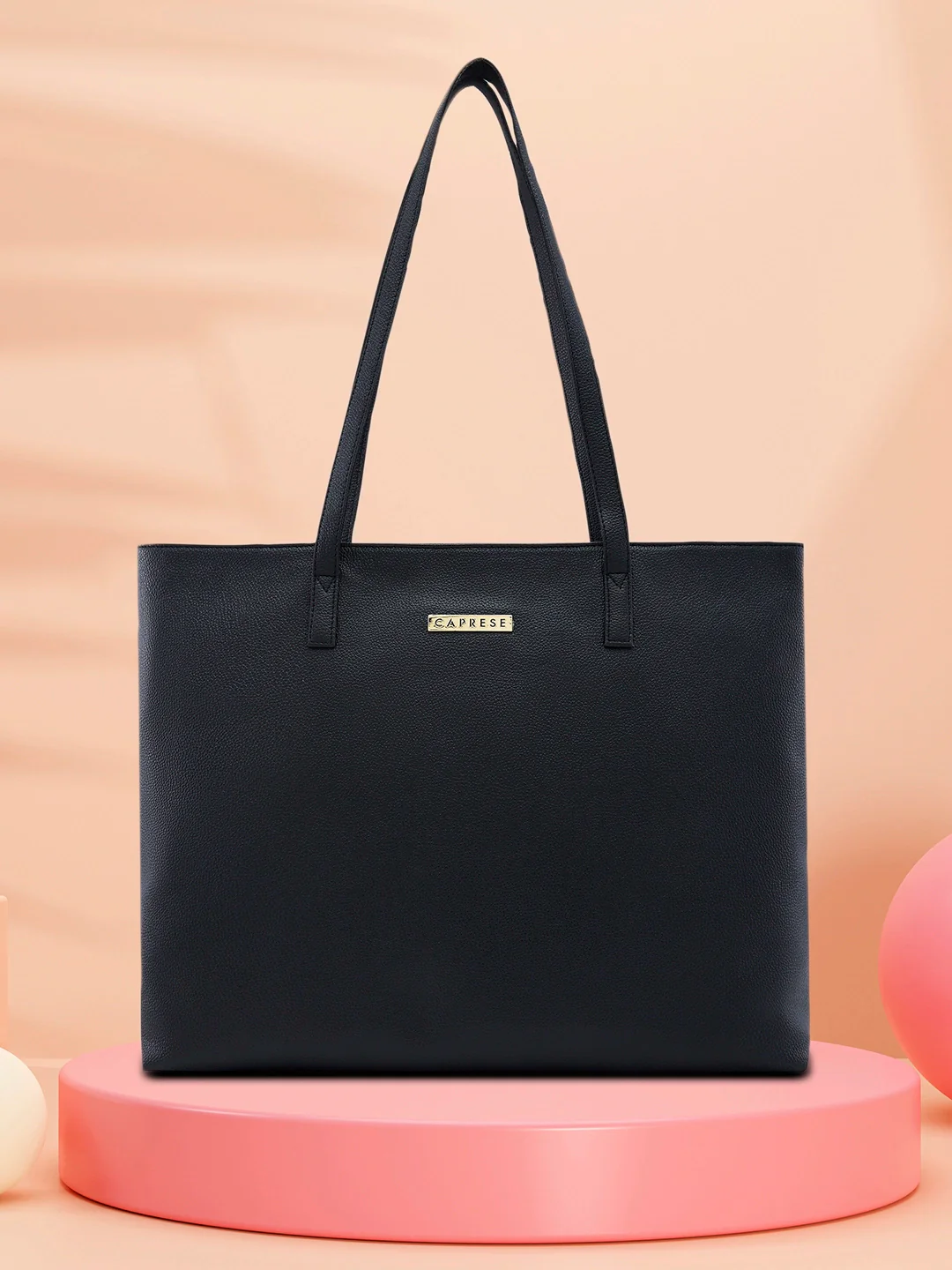 Caprese Amayra Large Black Laptop Tote Bag - Image 2