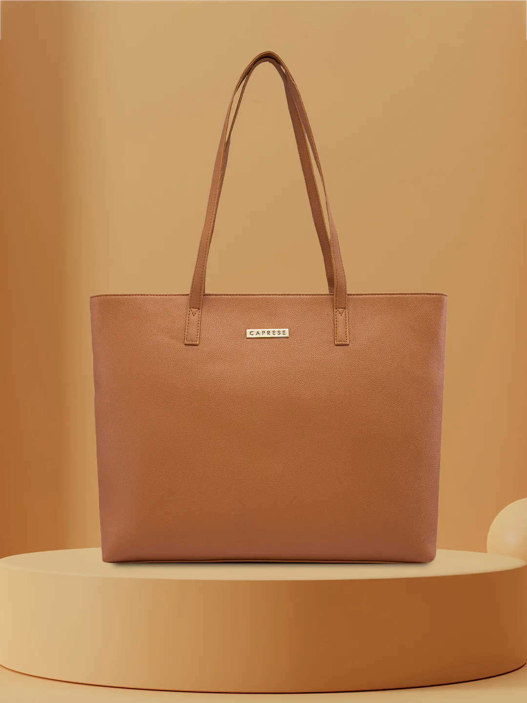 Caprese Amayra Large Tan Tote Laptop Bag