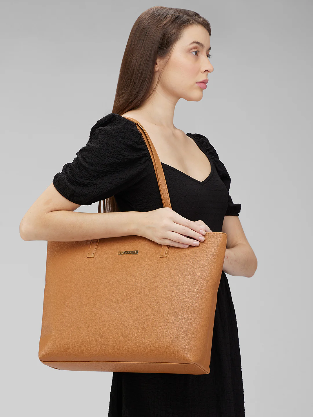 Caprese Amayra Large Tan Tote Laptop Bag - Image 12