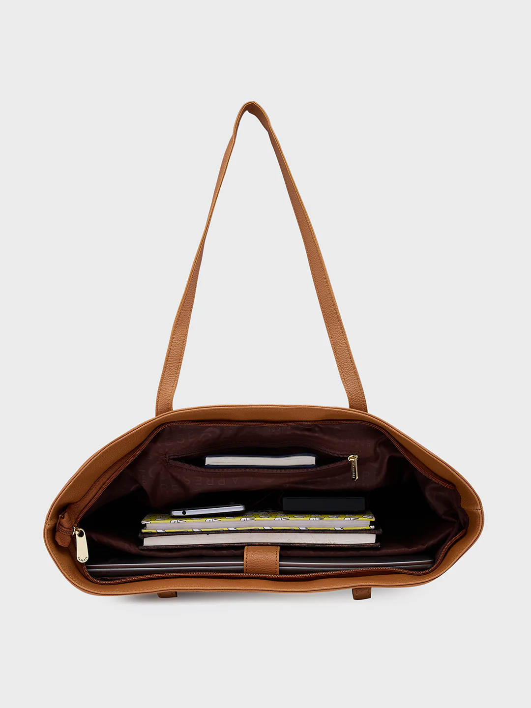 Caprese Amayra Large Tan Tote Laptop Bag - Image 9