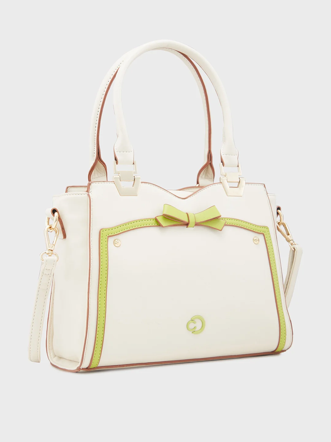 Caprese Amayra Medium Cream Satchel Bag - Image 5