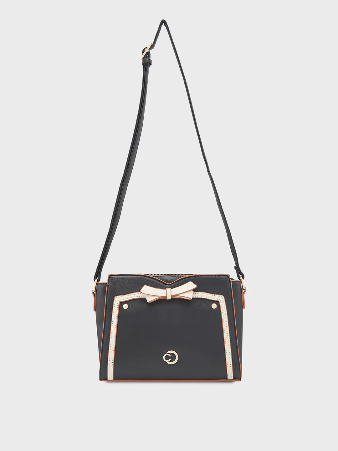 Caprese Amayra Medium Black Sling Bag - Image 14