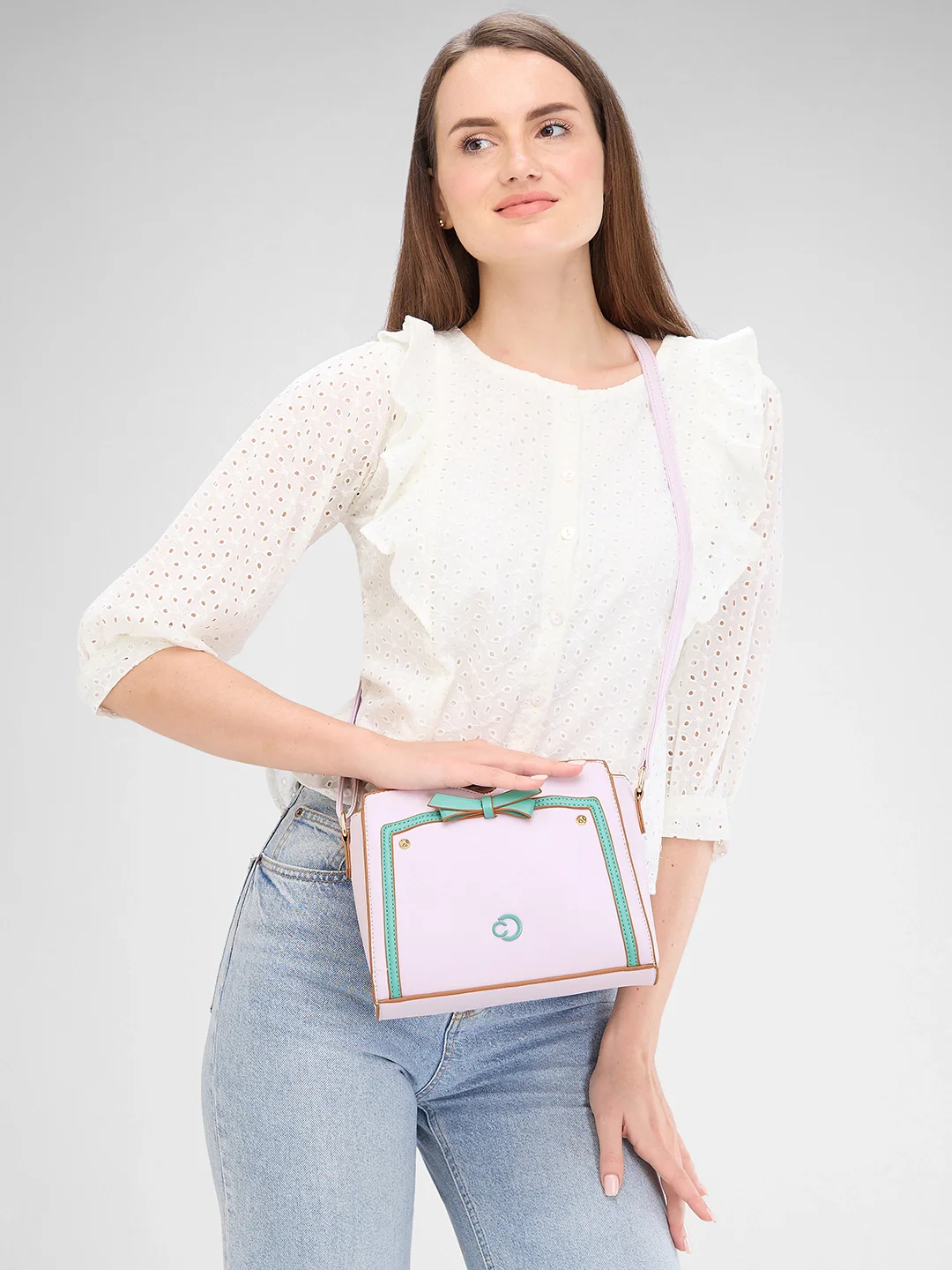 Caprese Amayra Medium Lilac Sling Bag - Image 13