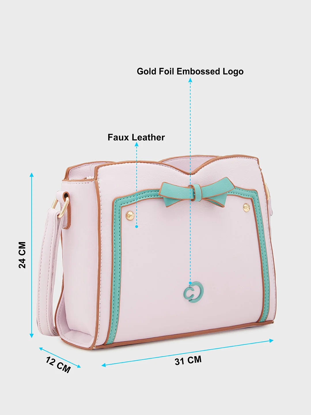 Caprese Amayra Medium Lilac Sling Bag - Image 7