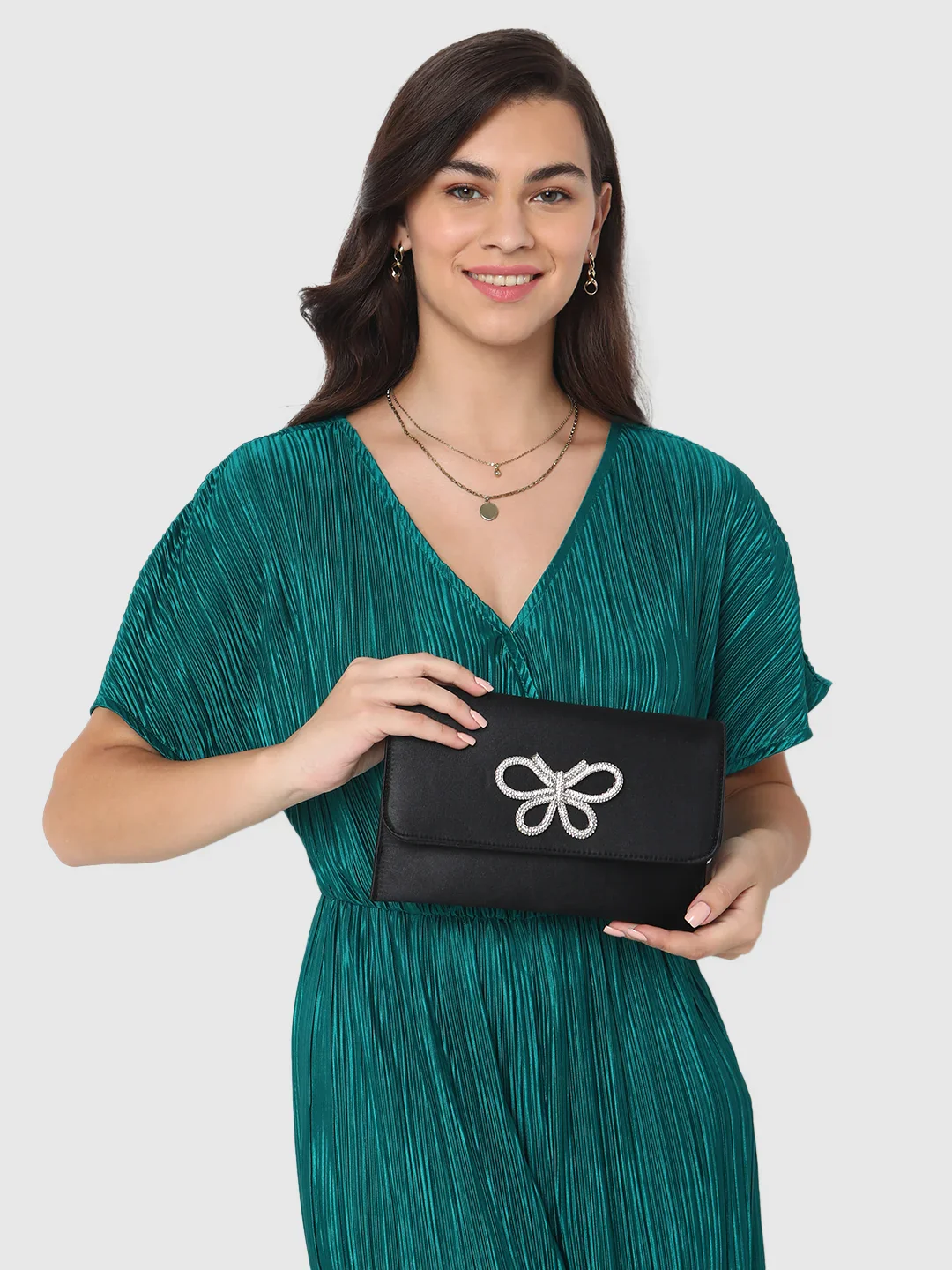 Caprese Amelia Small Black Clutch - Image 3