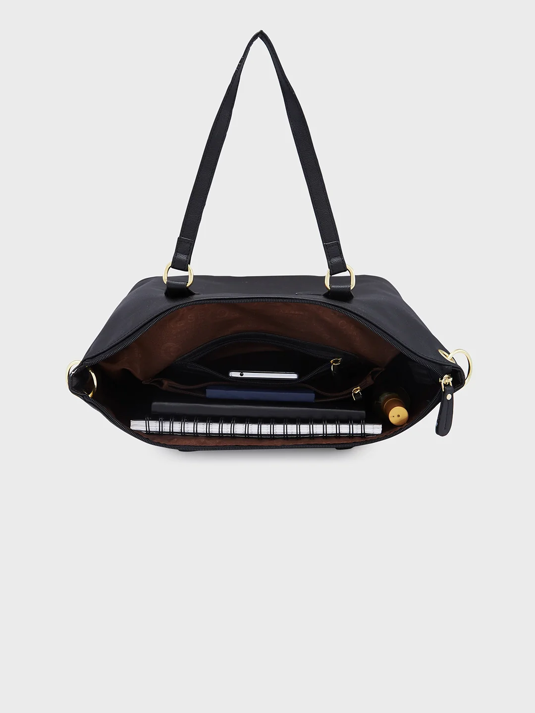 Caprese Amelia Medium Black Satchel Bag - Image 9