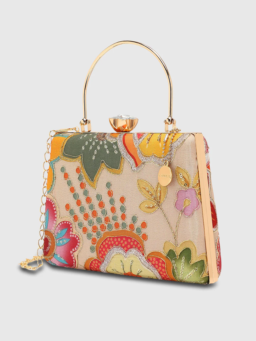 Caprese Amyrah Medium Ivory Embroidered Clutch Bag - Image 12