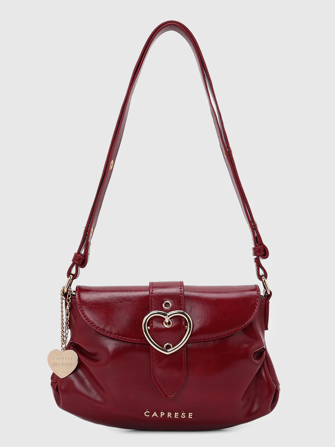 Caprese Ana Medium Red Baguette Bag - Image 11