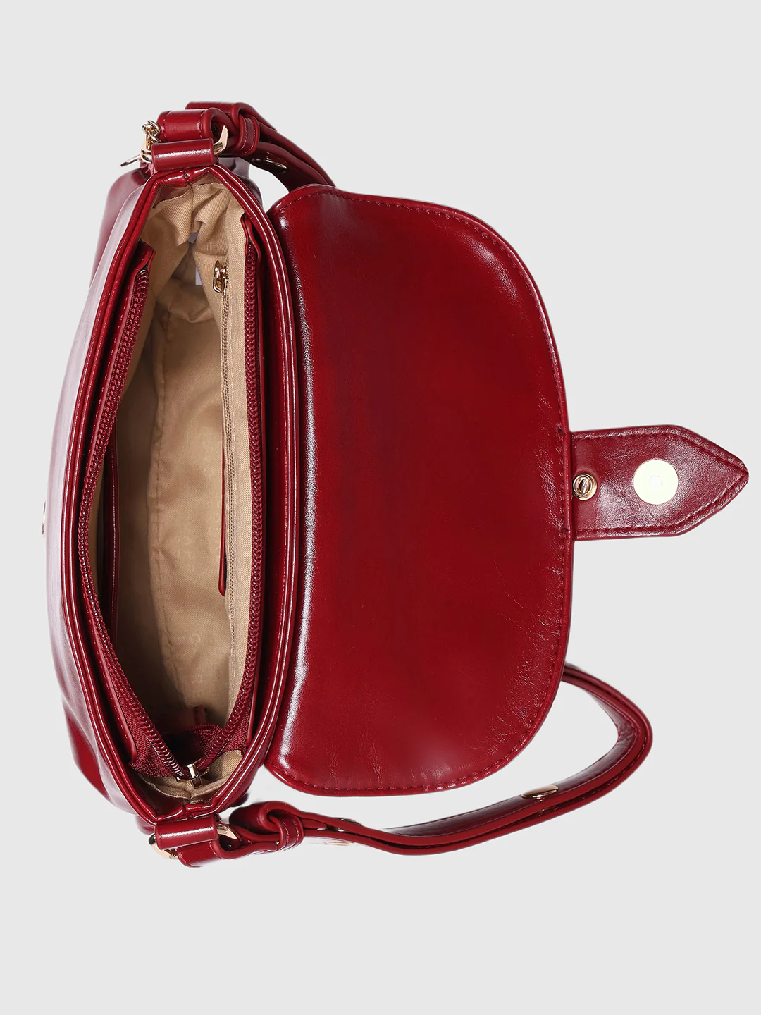 Caprese Ana Medium Red Baguette Bag - Image 16