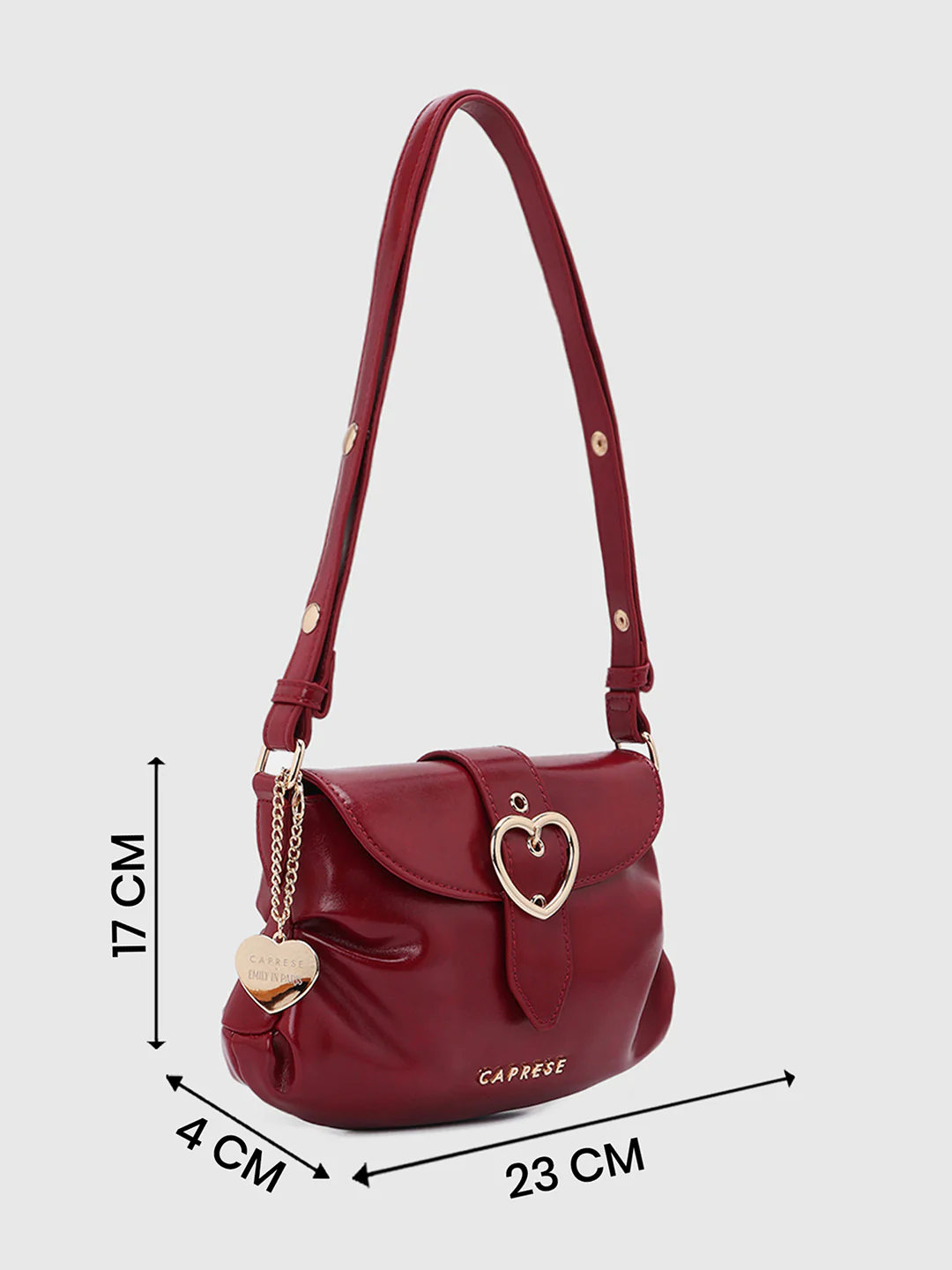 Caprese Ana Medium Red Baguette Bag - Image 8