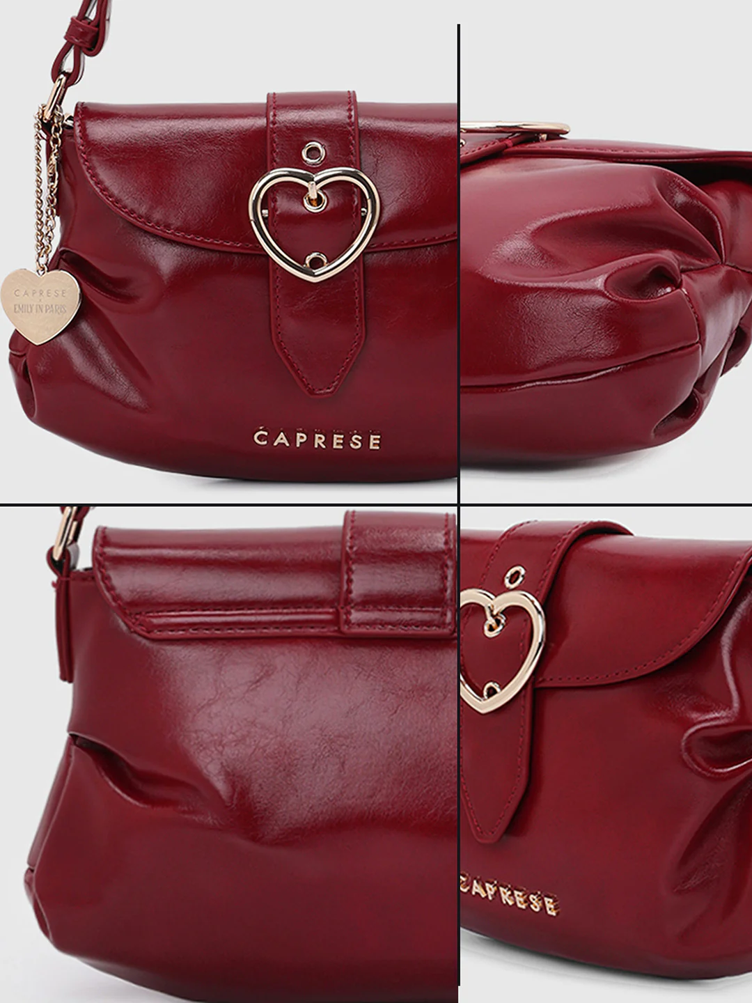 Caprese Ana Medium Red Baguette Bag - Image 9