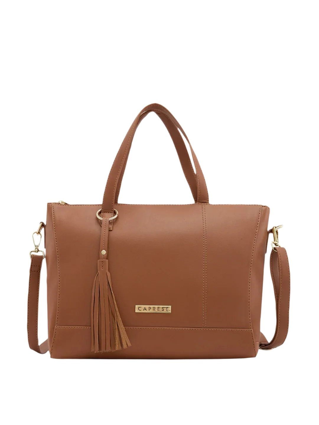 Caprese Andrea Medium Tan Satchel Bag