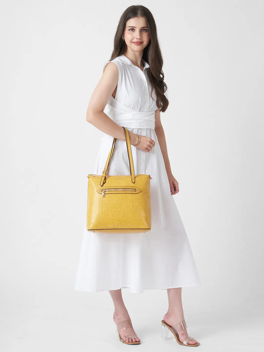 Caprese Antonia Medium Ochre Tote Bag - Image 8