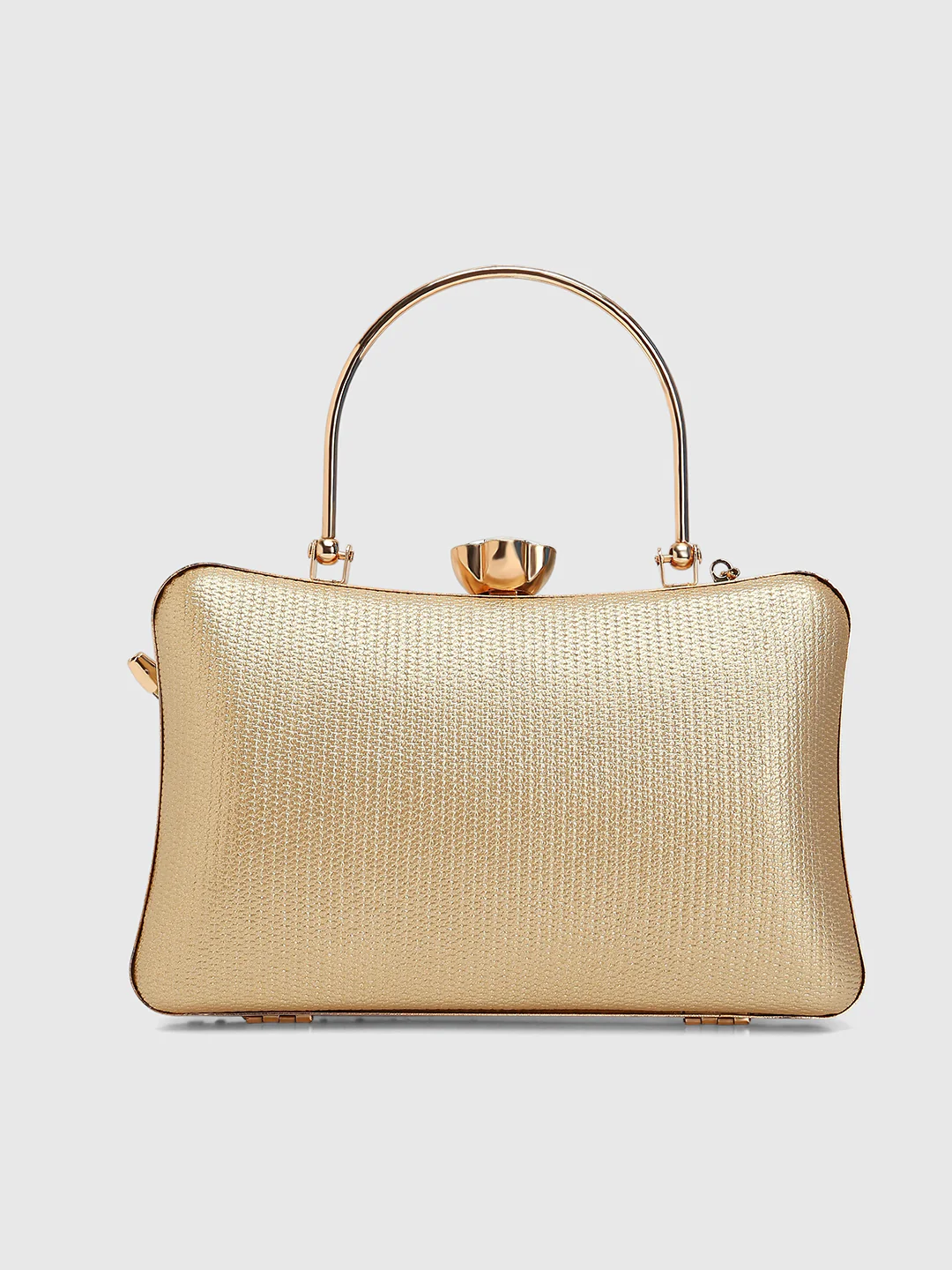 Caprese Anya Medium Gold Textured Clutch Bag - Image 5