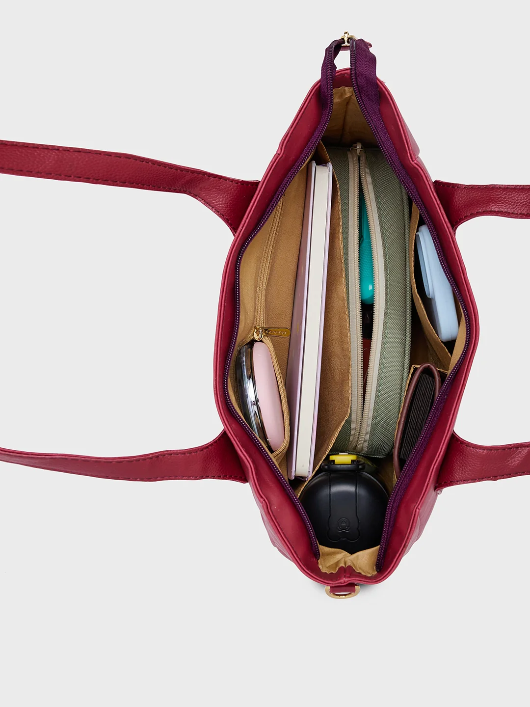 Caprese Aria Medium Plum Satchel Bag - Image 8