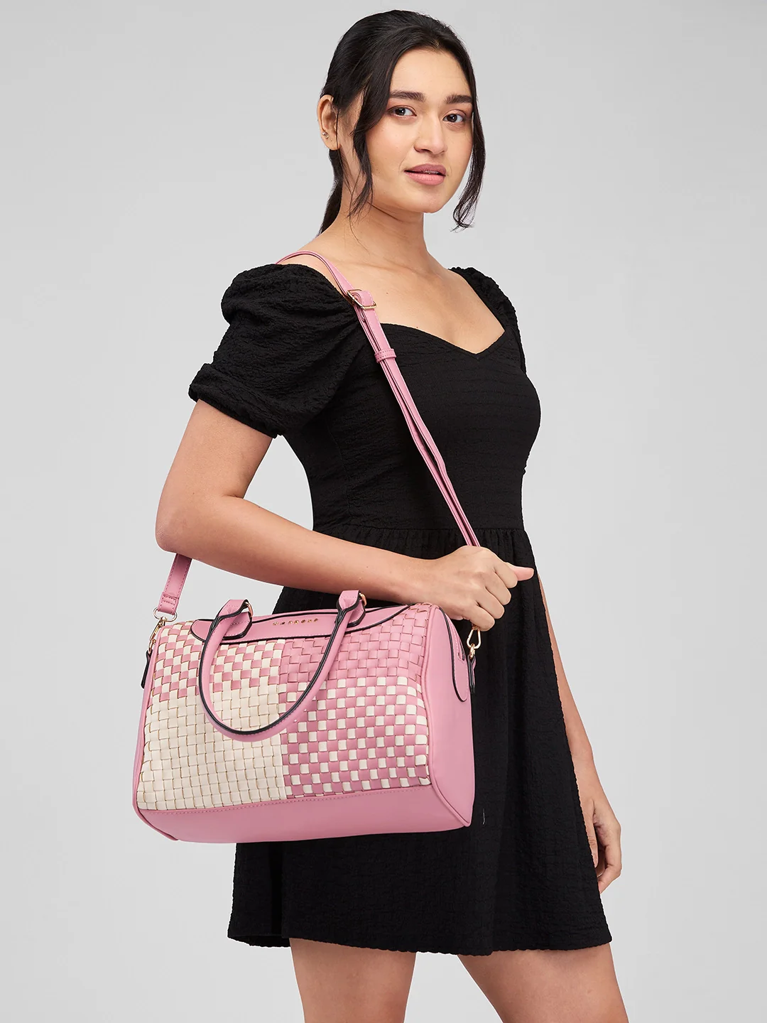 Caprese Aria Medium Blush Satchel Bag - Image 12