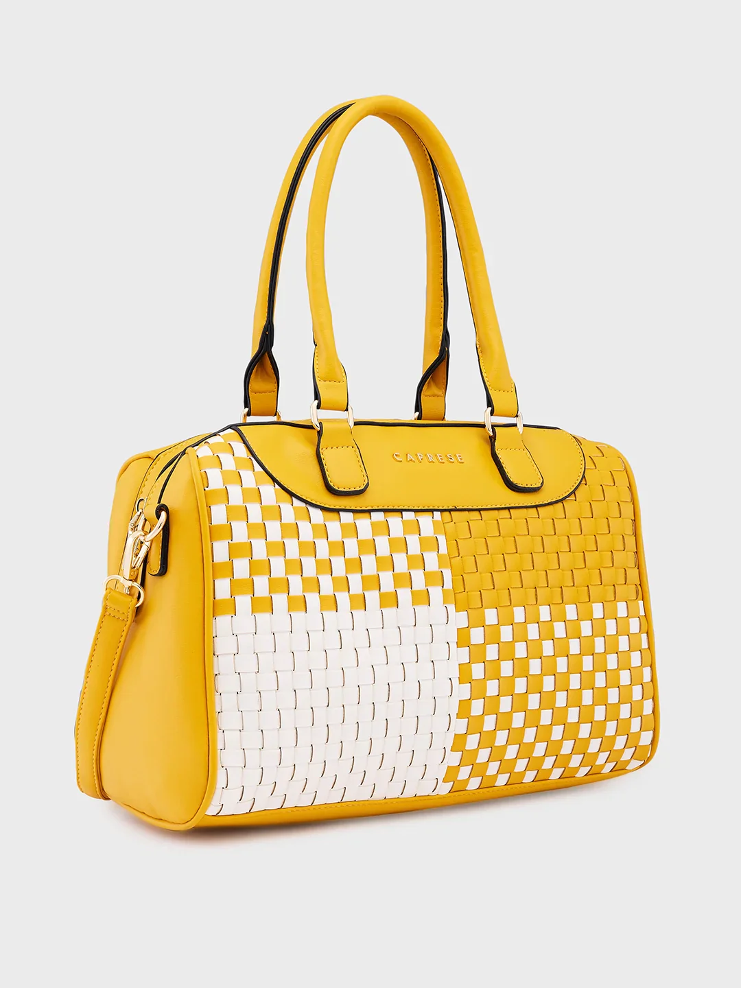 Caprese Aria Medium Mustard Satchel Bag - Image 4