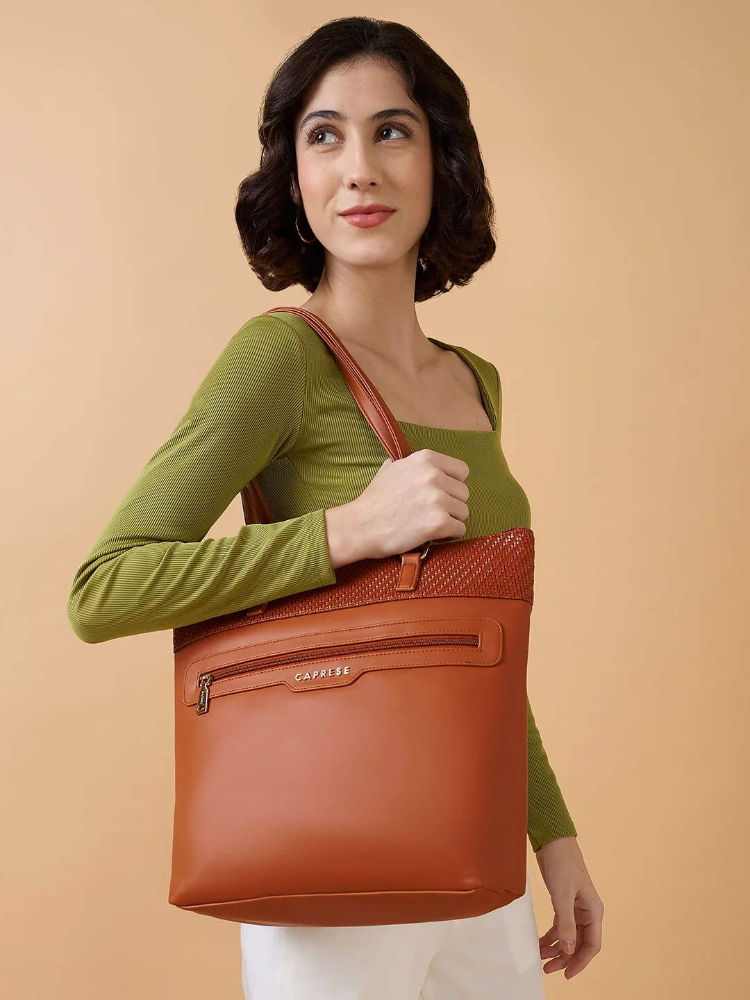 Caprese Ariana Large Brown Tote Bag - Image 9