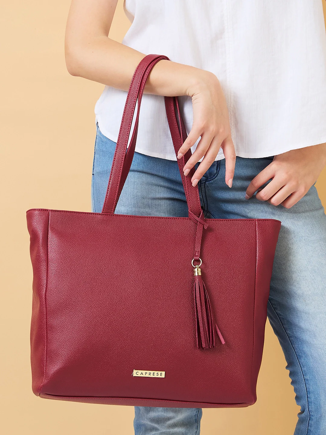 Caprese Ariana Large Plum Tote Bag - Image 10