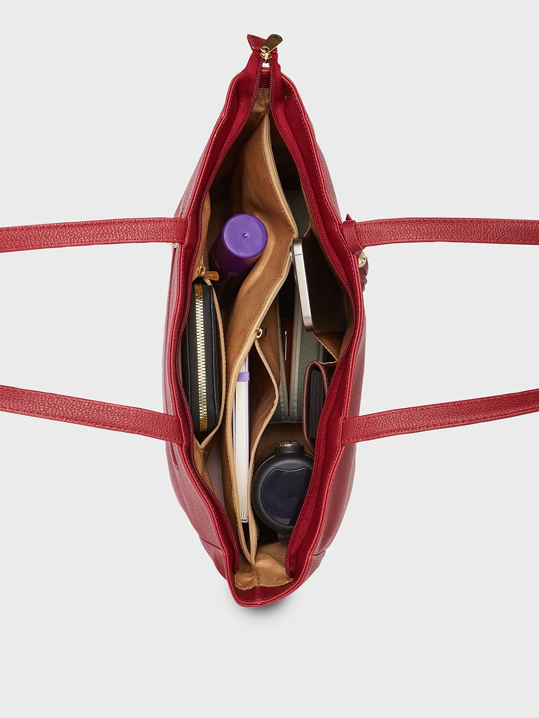 Caprese Ariana Large Plum Tote Bag - Image 8