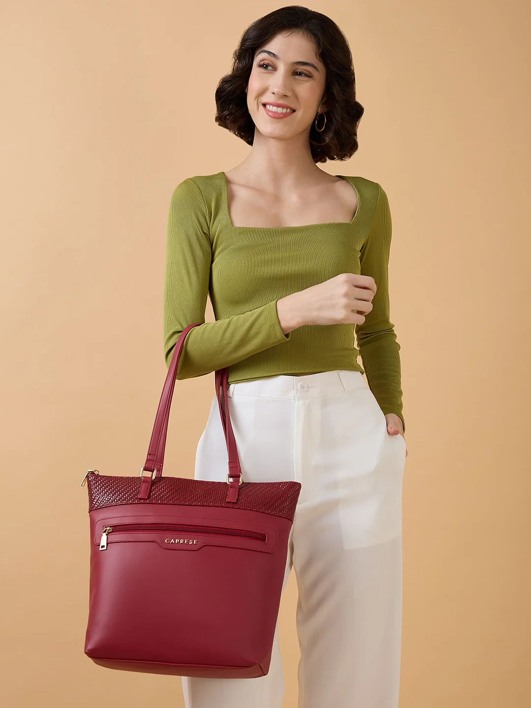 Caprese Ariana Large Red Tote Bag - Image 8
