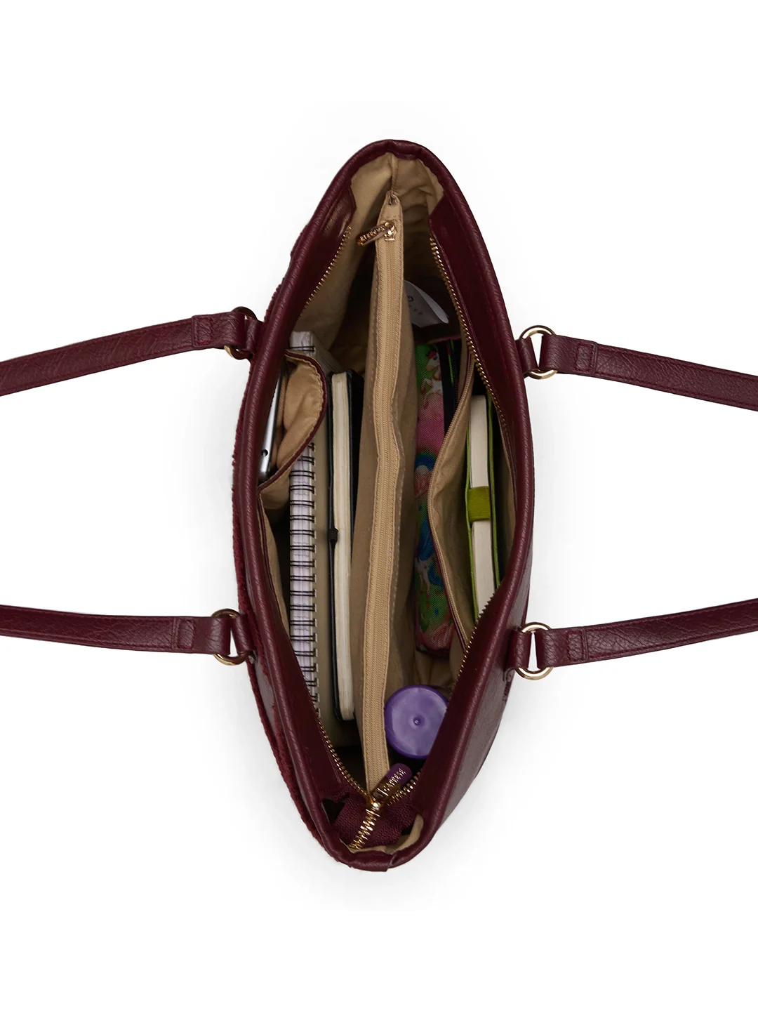 Caprese Athena Large Cherry Lacquer Laptop Tote Bag - Image 11
