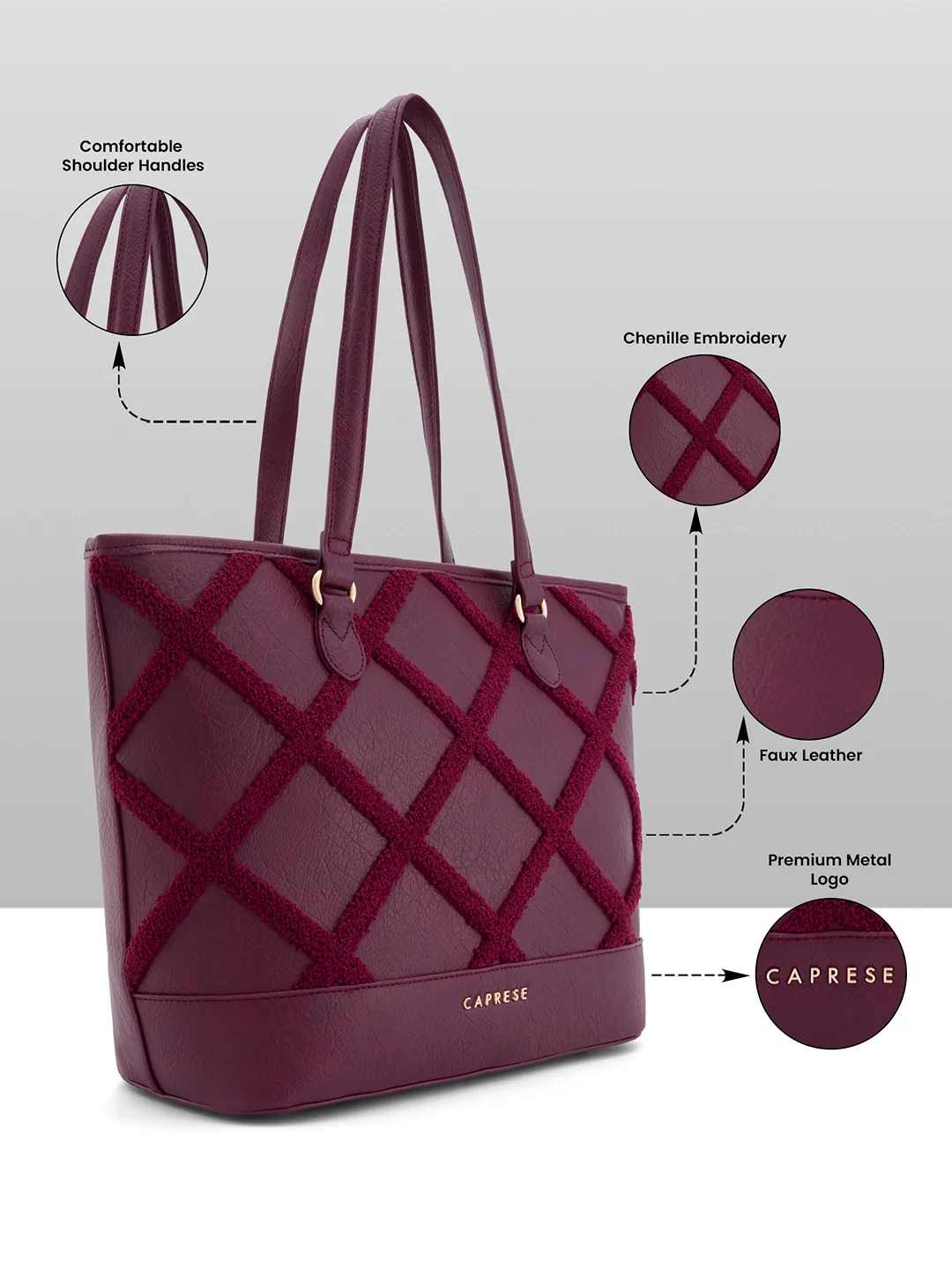 Caprese Athena Large Cherry Lacquer Laptop Tote Bag - Image 12