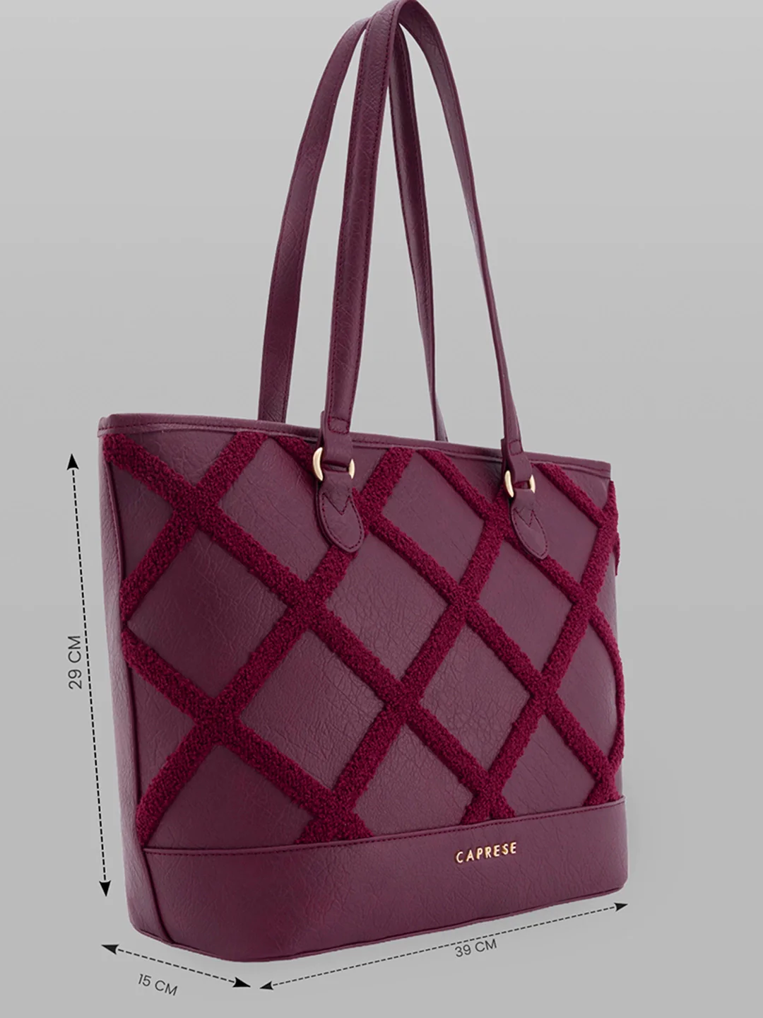 Caprese Athena Large Cherry Lacquer Laptop Tote Bag - Image 5