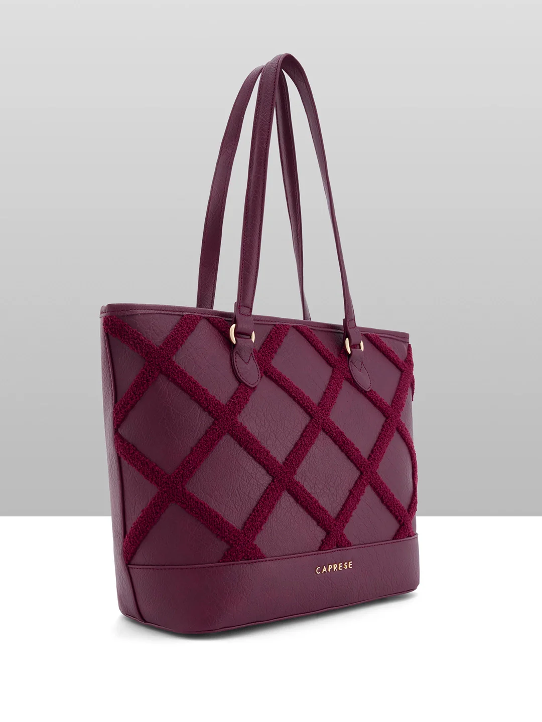 Caprese Athena Large Cherry Lacquer Laptop Tote Bag - Image 9
