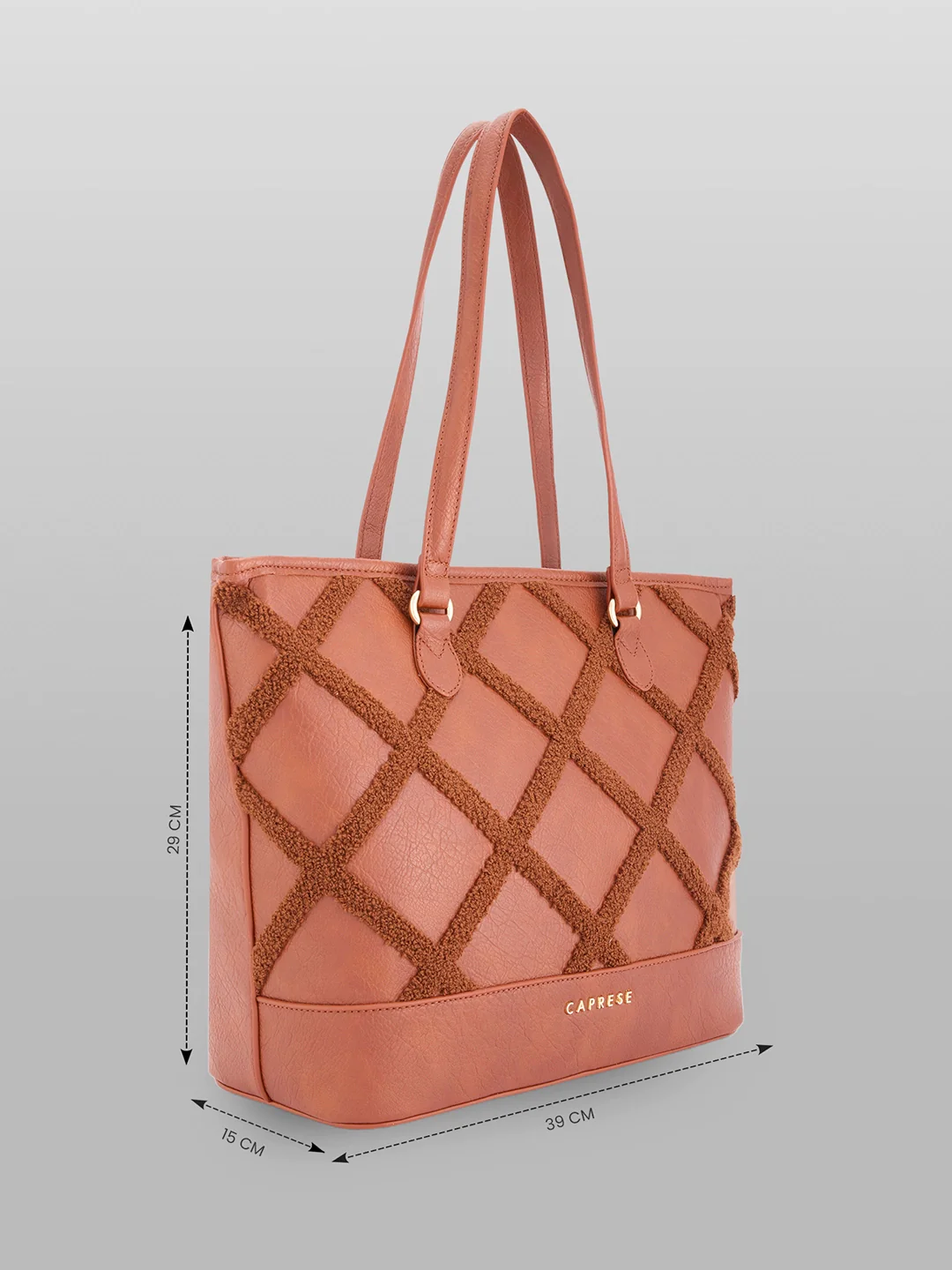 Caprese Athena Large Tan Laptop Tote Bag - Image 5