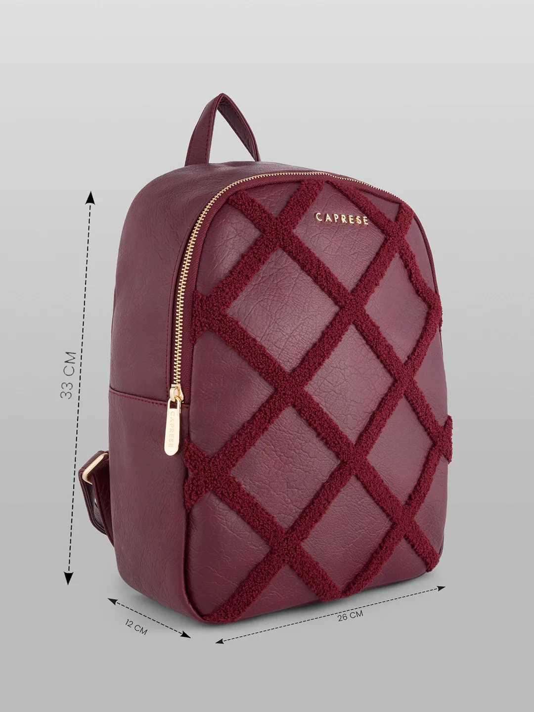 Caprese Athena Medium Cherry Lacquer Backpack - Image 3