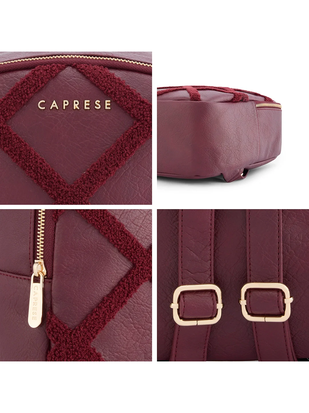 Caprese Athena Medium Cherry Lacquer Backpack - Image 7