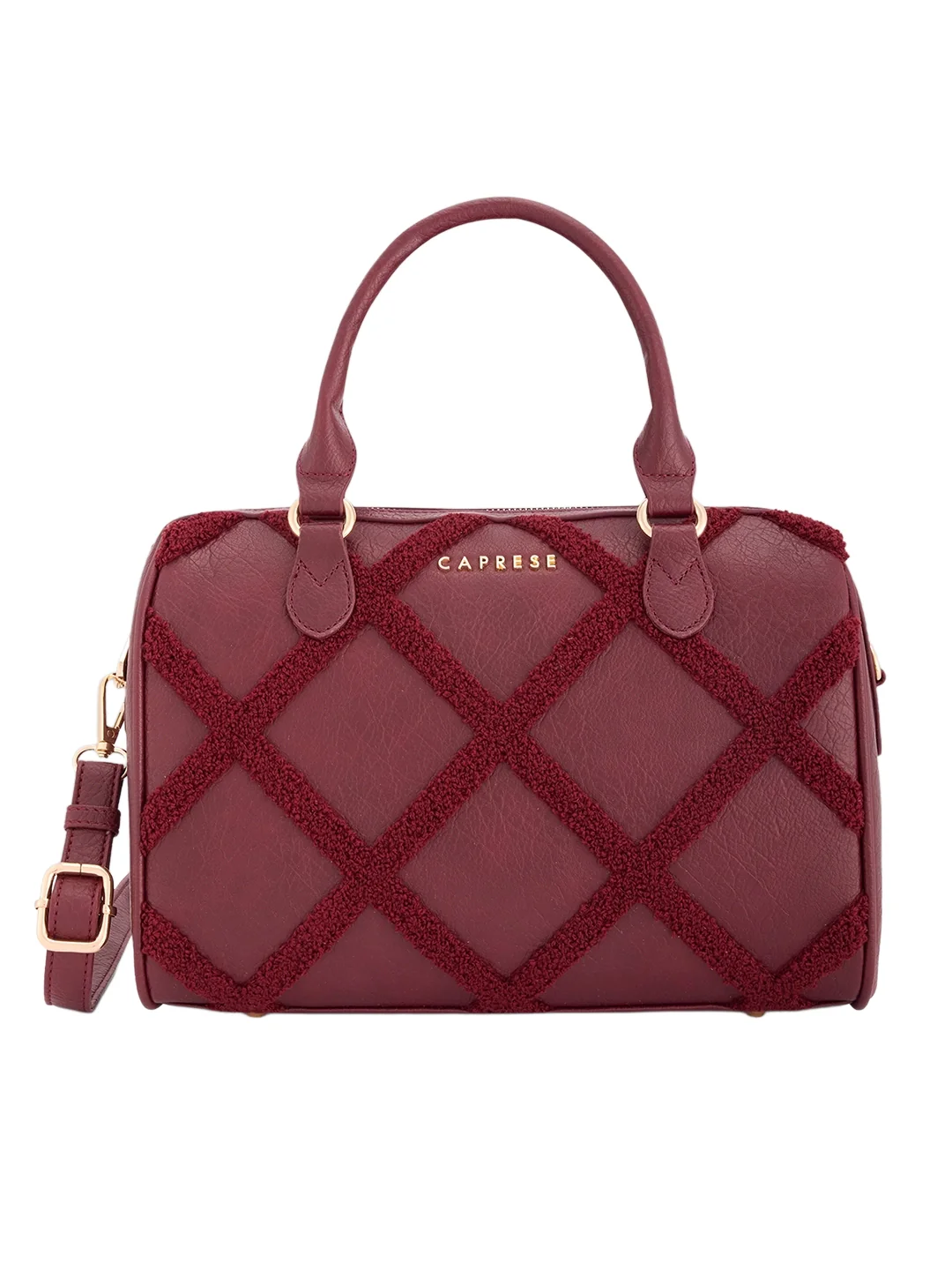 Caprese Athena Medium Cherry Lacquer Satchel Bag