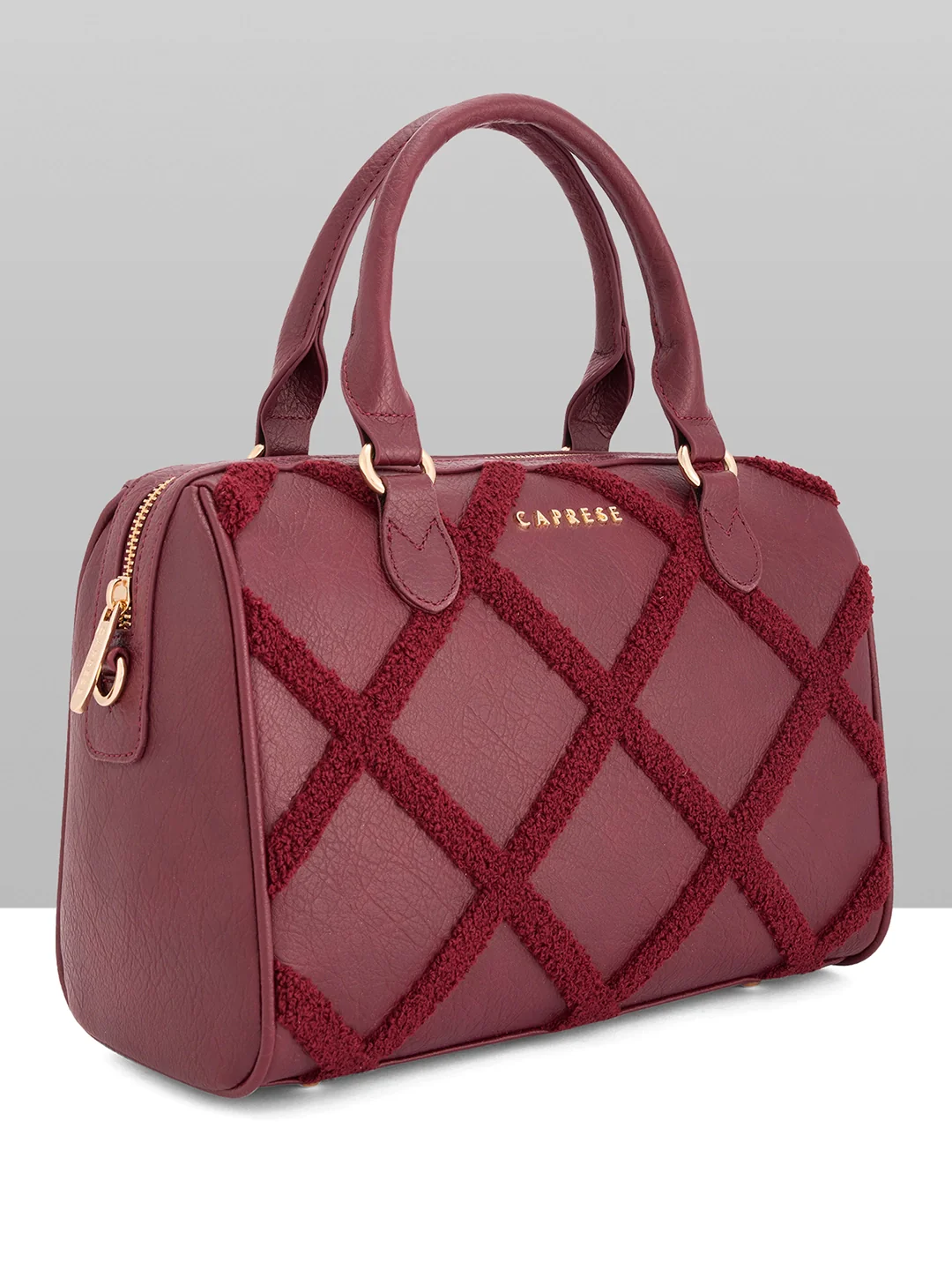 Caprese Athena Medium Cherry Lacquer Satchel Bag - Image 10