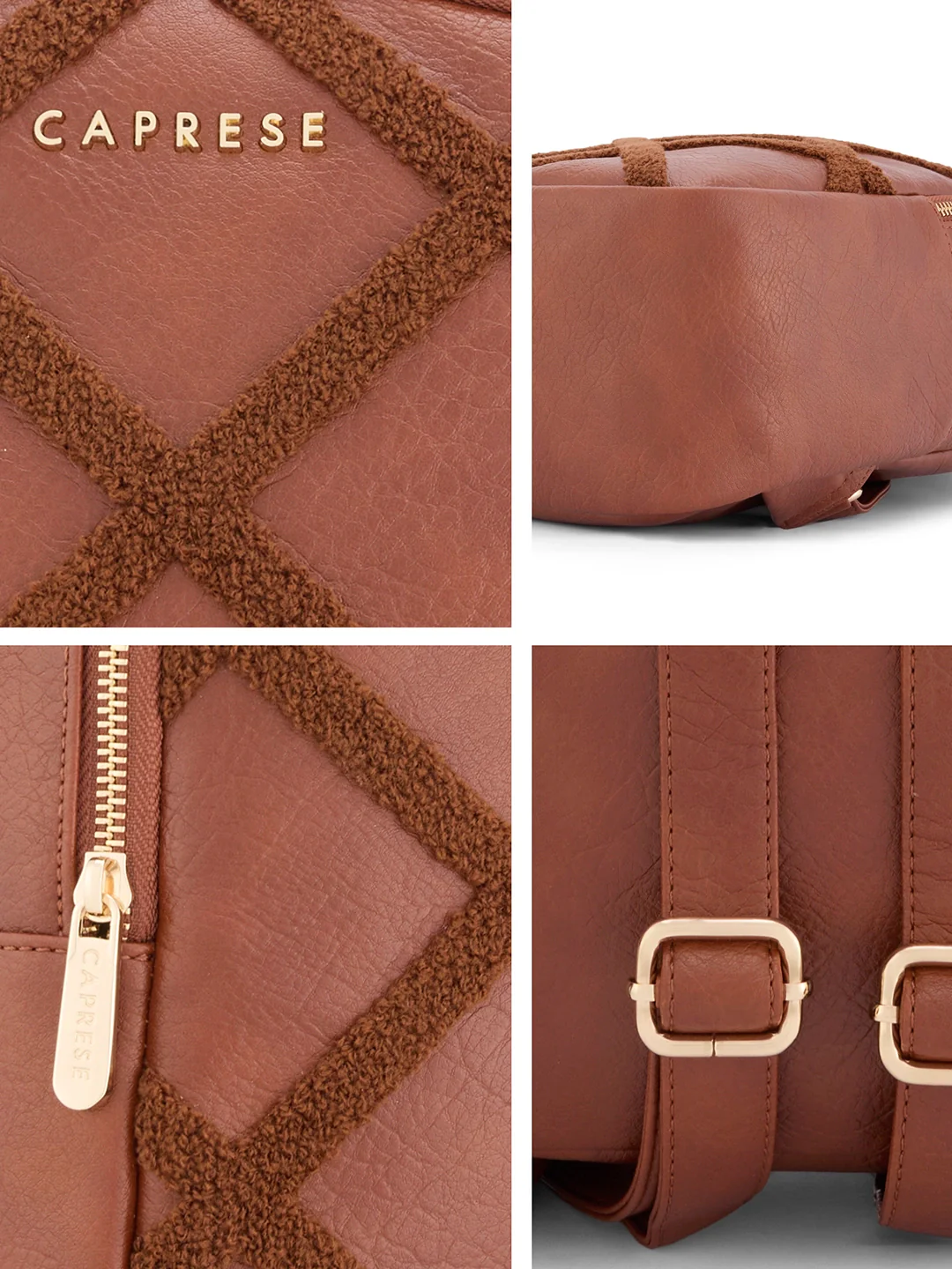 Caprese Athena Medium Tan Backpack - Image 3