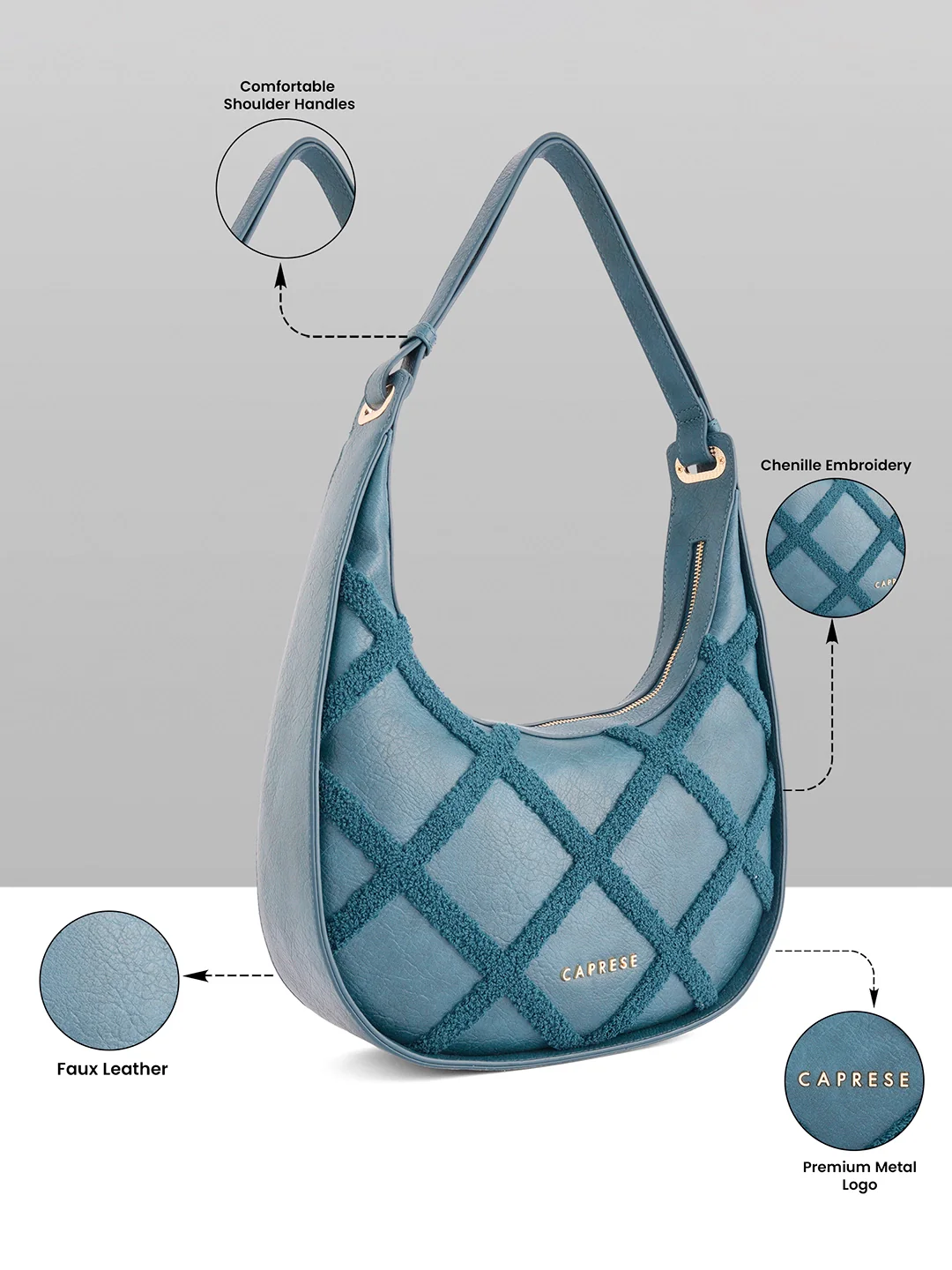 Caprese Athena Medium Transformative Teal Hobo Bag - Image 12